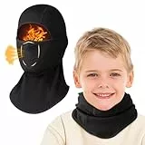 Comfyouth Sturmhaube Kinder Winter Thermo Skimaske Winddicht Balaclava mit Atmungsaktiven Löchern Multifunctional Sturmmaske Schwarz Gesichtsmaske Einheitsgröße für Kinder Jungen Ski Fahrrad