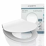 SCHÜTTE WC-Sitz SLIM mit Absenkautomatik und Schnellverschluss aus Duroplast, Toilettendeckel mit 175kg Belastbarkeit, Toilettensitz mit Brille, Klodeckel für WC, Klobrille Weiß
