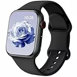 Patented Ersatzarmband Kompatibel mit Sport Apple Watch Armband 40mm 41mm 42mm 38mm, Ersatz armband Silikon Kompatibel mit iWatch SE Series 11 10 9 8 7 6 5 4 3 2 1 Ultra Herren Damen, Schwarz