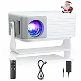 Mini Beamer [Auto Keystone & 2025 Upgraded] AKIYO O1 Beamer Klein 1080P Unterstützt 360° Drehbarem, 15000L Projektor für Heimkino, 50%Zoom Outdoor Projector Kompatibel mit Smartphone/TV Stick/HDMI/USB
