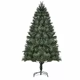 HOMCOM Künstlicher Weihnachtsbaum 180 cm künstlich Tannenbaum mit 375 Spitzen Christbaum Weihnachtsdeko inkl. Metallständer für drinnen
