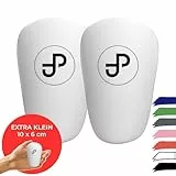JDP Mini Schienbeinschoner - Extra Klein für Fußball Herren und Kinder, Anti-Rutsch, 10x6 cm, Weiß