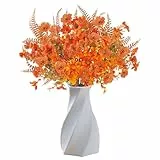 Jisrcha Künstlich Eukalyptus Herbstblumen, 6 Stück Bündel Herbstblumen Künstlich, Boho-Trockenpflanze, Kein Geruch Verwelkt, Kunstblumen Herbst für Innen Draußen Tisch Balkonkasten Blumenkasten
