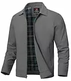 YSENTO Herren Jacke Bomberjacke Sommer Leichte Übergangsjacke Fliegerjacke Windbreaker Blouson Jacke(Dunkelgrau,XL)