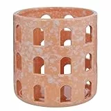 BUTLERS Windlicht Dolomit 13cm Sundown | Keramik Windlicht mit Lochmuster | Stimmungsvolle Dekoration & Tischdeko