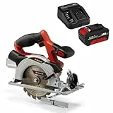 Einhell Akku-Handkreissäge TE-CS 18/150 Li Power X-Change (Lithium Ionen, Schnitttiefe + Neigungswinkel werkzeuglos einstellbar, LEDs, inkl. 4,0 Ah Akku und Ladegerät)