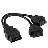 OBD-II Diagnosewerkzeuge, Diagnosekabel OBD Doppelstecker, Auto 16 Pin OBD2 OBDII Stecker auf Dual Female Y-Splitter Adapter 16 pin Buchse zu Stecker Verlängerungskabel Diagnosewerkzeug