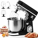 SUPERLEX Küchenmaschine 3 in 1 mit 1300W 5L Edelstahlschüssel Universalküchenmaschine mit 8 Geschwindigkeiten Knetmaschine und Mixer inklusive Knethaken Rührbesen Schneebesen für Teig Cremes Saucen