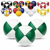 Juggle Dream 3X Pro Thud Jonglierbälle - Set mit 3 professionellen Jonglierbällen mit kostenlosem Online-Lernvideo, perfekt für Anfänger und Experten (Weiß/Grün)