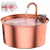 Tomxcute Katzenbrunnen 3,2L aus Edelstahl für Katzen und kleine Hunde