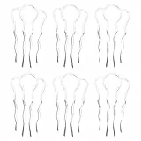 Lurrose 6 stücke 4 zähne haarkämme pins metall seitenkämme diy haarnadeln updo zubehör für mädchen frau lange haare (silber)