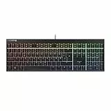 CHERRY MX 2.0S, Mechanische Gaming-Tastatur mit RGB-Beleuchtung, Deutsches Layout (QWERTZ), Kabelgebunden, Designed in Germany, MX2A RED Switches, Schwarz