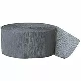 Unique Party Supplies 6373 Krepp-Papier Party-Papierschlange - 24 m - Grau