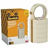 Scotch Transparentes Klebeband, 6 Rollen - 25mm x 66m - Durchsichtiges Allzweckband für Schule, Heim und Büro