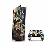 Skins4u Slim PS5 Skins Aufkleber für PlayStation 5 Konsole und Controller Skin Vinyl Skin Sticker PS5 Slim Digital Design Schutz Folie Skullcrusher