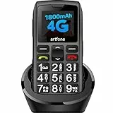 artfone 4G Seniorenhandy ohne Vertrag | SIM mit Notruftaste | Rentner Handy Große Tasten | Taschenlampe | Akku Lange Standby-Zeit | USB-C | Tastenhandy mit Ladestation | 1,77 Zoll Farbdisplay