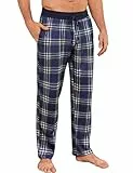 Marvmys Schlafanzughose Herren Lang karierte Herren-Pyjamahose mit Taschen Und Bund, Bequem Und Leicht S-4XL