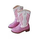 Generisch cowboystiefel,Cowboystiefel Damen Stiefel Westernstiefel Oktoberfest Cowboy Boots Sommerstiefeletten Stiefeletten Fur Kinder Schwarz/Beige/Rosa rosa 28/EU