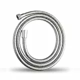 OFFO Flexibler Edelstahl Duschschlauch,Brauseschlauch 2m, G1/2 Zoll Standard Anschluss, Leckfrei und Anti-Knick, Leicht zu reinigen, für Dusche Badezimmer​, Chrom