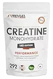 Creatin Pulver 1kg / 1000 g reines Creatin Monohydrat in mikronisierter Qualität - Kreatin Monohydrat optimal hochdosiert - Creatin-Pulver ohne Zusätze, 100% vegan, Vorrat für 292 Tage