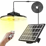 MEIKEE Solarlampen für Außen Innen mit Bewegungsmelder 76 LED Superhell 5 Modi 2500-6500K 270° Abstrahlwinkel Solarleuchten Solar- und USB-Laden Solar Hängelampen für Pavillons, Garage, Lagerräume