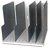 Exacompta 390740D Organizer Modulotop mit 5 Trennwänden aus Kunstsoff für DIN A4 Dokumente lichtgrau. Für Ordner Ringbücher Postmappen und Hefter Sorter Vertikal