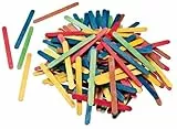 folia 2292 - Holzstäbchen, 114 x 10 x 2 mm, 500 Stück, farbig sortiert - für vielfältige Bastelarbeiten