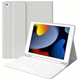 TQQ Tastatur Hülle für iPad 10.2 Zoll (9/8/7 Generation), für iPad Air 3rd und Pro 10.5, Wiederaufladbar Abnehmbar BT-Tastatur, Deutsches QWERTZ-Layout
