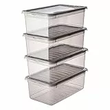 keeeper Aufbewahrungsboxen mit Air Control System, 4-teiliges Set, 4 x 5,6 l, Bea, Transparent (Crystal Grey)