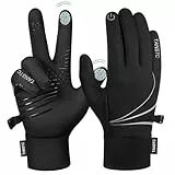 TANSTC Fahrradhandschuhe Herren Winterhandschuhe Winter Warme Handschuhe Elastisch Touchscreen Thermohandschuhe Winddichte rutschfest Skihandschuhe Damen Atmungsaktiv Sporthandschuhe, S
