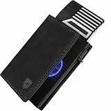 DODENSHA MagSnap Portmonee Herren I Slim Wallet mit Münzfach I Kreditkartenetui Geldbeutel für 10+ Karten I Magnetischer Verschluss Geldbörse Herren I RFID Schutz I Schwarz