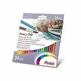 Pentel CB9-24U Bunstifte - wasserlöslich, 24 Farben, aus FSC-zertifiziertem Holz