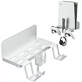 Aceshop Wandhalterung PS5,5 IN 1 Wandhalterung Set für Playstation 5 (Disc und Digitale) Robust Stahl Wandhalterung für PS5 Controller mit abnehmbarem Controller-Halter Kopfhörer-Aufhänger (Weiß)