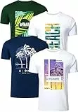 FULL TIME SPORTS Herren T-Shirts 4er Set – Baumwolle, Bedruckt, PRINT-003-PACK-3-XXL