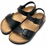 Torotto Damen Sandalen Pantoletten Hausschuhe mit verstellbaren Riemen