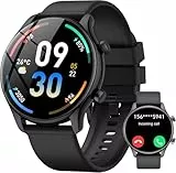 Smartwatch Herren Damen Rund mit Telefonfunktion,1.39' HD Uhr,120+ Sportmodi Watches for Men, Fitnessuhr Herren mit SpO2 Pulsuhr Schlafmonitor, IP68 Wasserdicht, für iOS Android, Glänzend Schwarz
