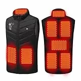XBNEGBA Beheizte Weste Herren Damen Heizweste Weste USB Lade Beheizbare Herren Damen W rmeweste Unisex Beheizten Weste Wiederaufladbare mit 8 Heizzone und 3 Stufen Temperatu mit Outdoor Wandern