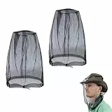 2er Pack Moskitonetz Kopf,Mückenschutzhaube,Mosquito net Head für Insects,Moskito Kopfnetz mit Extrafeinen Maschen,Hohe Atmungsaktivität Vollkopfschutz Moskitonetz für Outdoor Camping Wandern Angeln