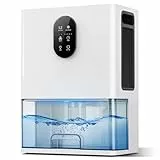 Luftentfeuchter 3000ML, Luftentfeuchter Elektrisch Ultra Leise Energiesparender Raumentfeuchter, Tragbar Entfeuchter Zeitgesteuert, Automatisch Abschaltung, 7 Farbiges Licht, Automatische Abtauung