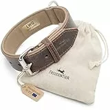 FREUDENTIER Hundehalsband aus Leder - Gepolstert & super komfortabel - Made in Holland - Hunde Halsband inkl. Geschenksäckchen - Amstelpark Kollektion (51.5-61.5cm, Dark Chocolate)