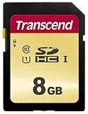 Transcend 8GB SDXC 500S Speicherkarte UHS-I, C10, U3, V30, 4K, Full HD, MLC, bis zu 95/50 MB/s (ideal für DSLR-Kameras und professionelle Camcorder) - TS8GSDC500S