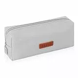 iSuperb Federmäppchen Mädchen Mäppchen Jungen Studenten Federmappe Unisex Stifte Organizer Kosmetiktasche klein Leinen Federtasche für Damen Einschulung Geschenk Schulsachen (Hellgrau)