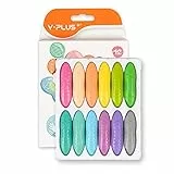 YPLUS Erdnuss Wachsmalstifte für Kleinkinder, Ungiftige Wachsmalstifte, Leicht zu Halten, Waschbare sichere Kleinkindmalstifte für Kinder Malzubehör (Pastell 12 Colors)