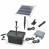 esotec Solar Teichfilterset Profi 6/230 LED, Teichfilter Komplettset, Pumpe, LiFePo4 Akku, Solarmodul, Teichpumpe, mehrstufige Gartenteich Filterung, 100950
