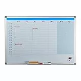 Relaxdays Whiteboard, Tagesplaner, abwischbar, magnetisch, Planungstafel mit Stiftablage, Magnetwand 60 x 90 cm, weiß