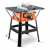 VEVOR Tischkreissäge mit Ständer, 254 mm, 1800 W Baukreissäge, 200 mm max. Schnittkapazität, 4800 U/min Schnittgeschwindigkeit, mit 24-Zahn-Sägeblatt, Gehrungssäge für Holzbearbeitung und Möbelbau