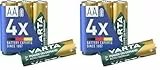 VARTA Batterien AA, wiederaufladbar, Recharge Accu Power, Akku, 2600 mAh NI-MH, ohne Memory Effekt, vorgeladen, sofort einsatzbereit, 4 Stück,2er Pack