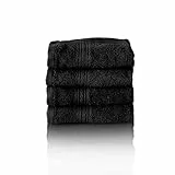 Glart Premium Frottier Handtuch Set, Frotteeserie in 6 Farben und 5 Größen, Farbe: SCHWARZ, 4X Gästetücher 30x50 cm