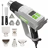 Huepar Tools 2300W Heißluftfön mit Groß LCD-Digitalanzeige, Heißluftpistole 50℃-660℃ Temperatur und Luftstrom einstellbar, mit 10 Zubehör, Keramik-Heizkern Heissluftföhn, Kühlfunktion, Überlastschutz