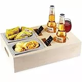 Danclit Couchbar, Sofatablett Sofa Snackspender Couchbar Snackbox mit 2 Edelstahl Snackschalen Snackspender als Geschenk für Familie Freunde